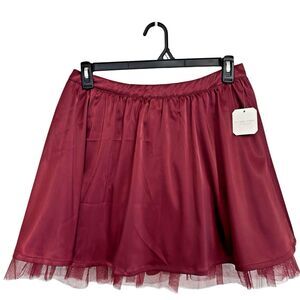Altar’d State Burgundy Satin Tulle Whimsigoth Skirt XL Fairy Grunge Holiday Glam